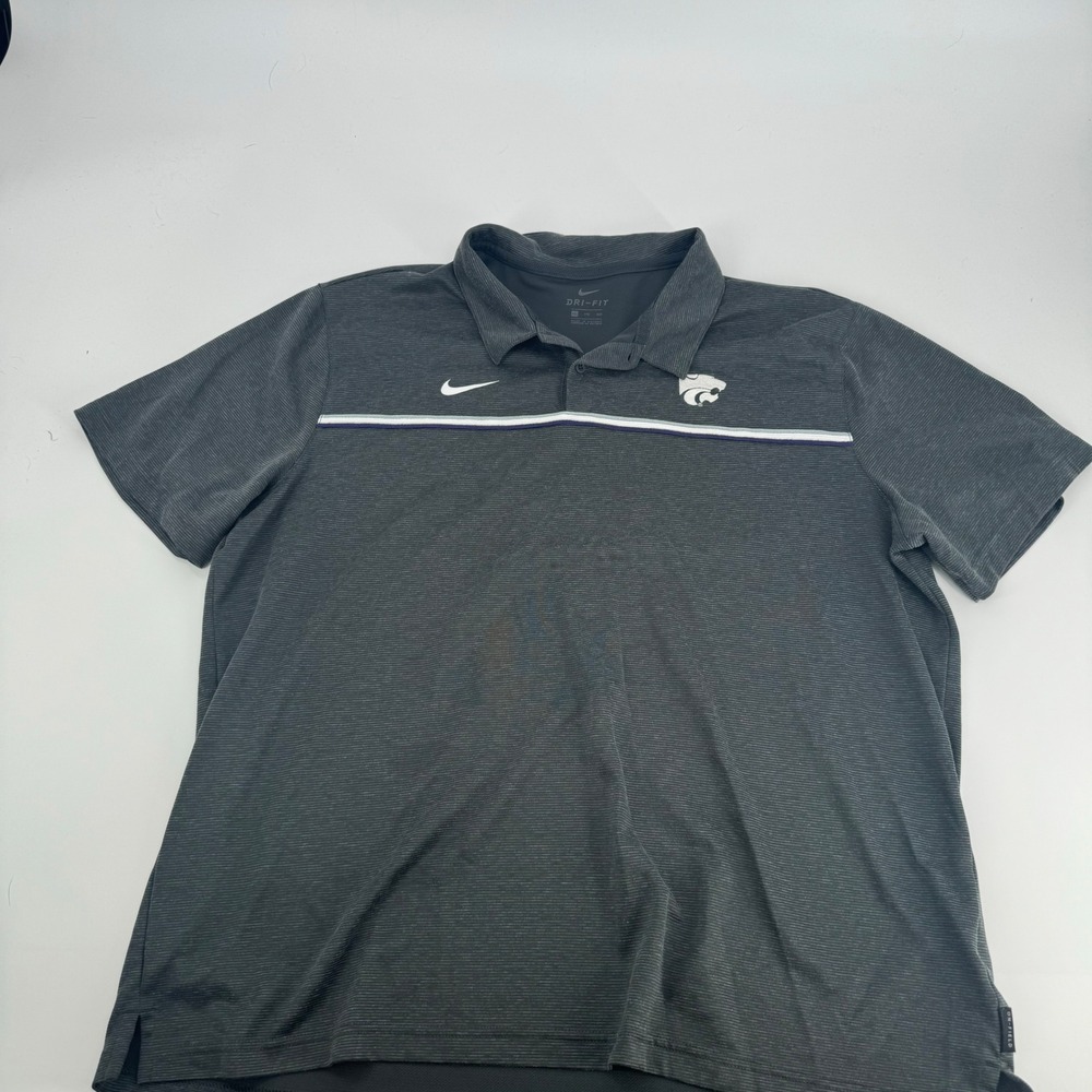 Nike Dri-FIT Kansas State Wildcats XXL On-Field Polo Shirt Gray‎